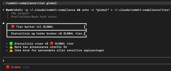 Tier byttet til Global — advarsel om at data kan prosesseres utenfor EU